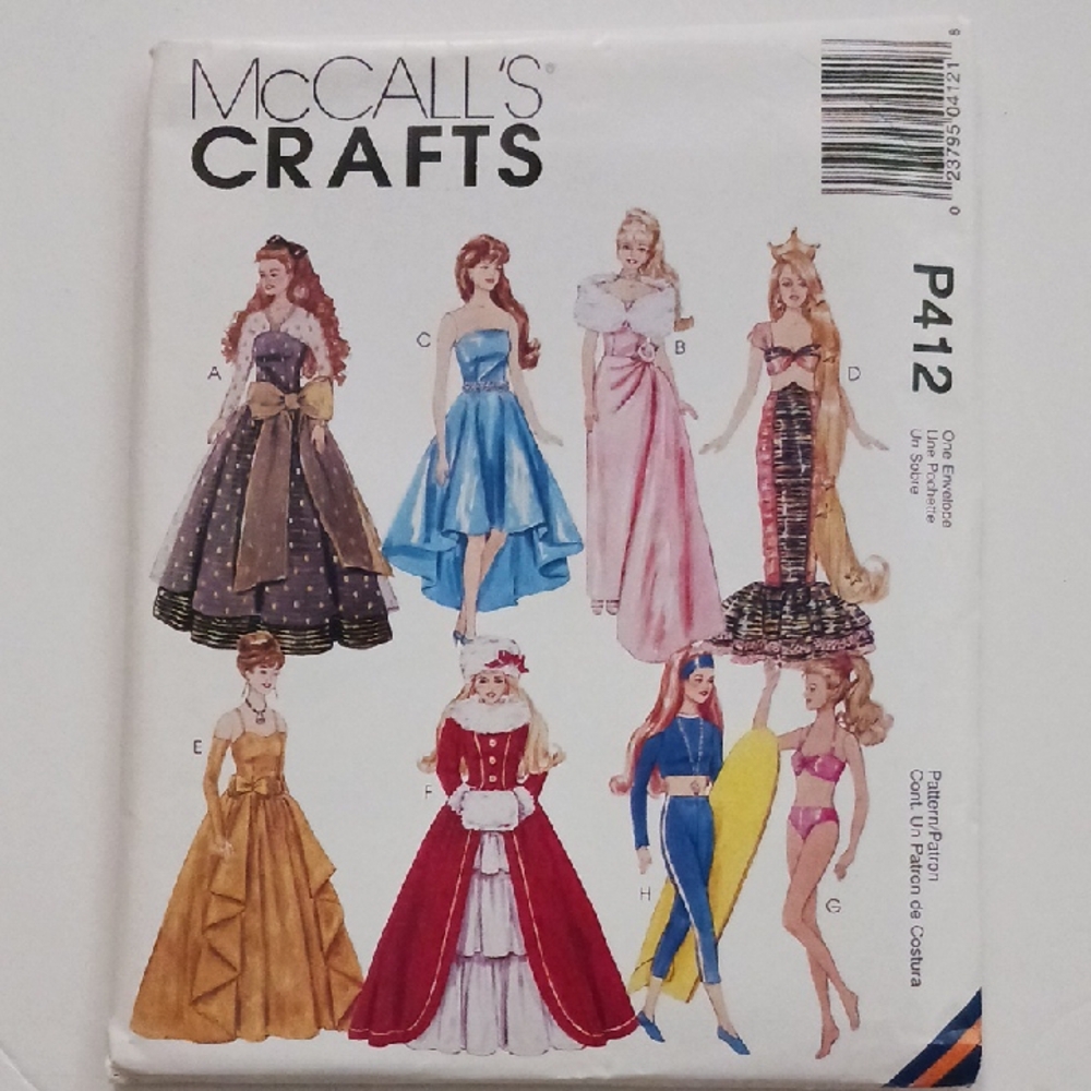 McCall's Barbie Clothes Pattern P412 Vintage and UNCUT